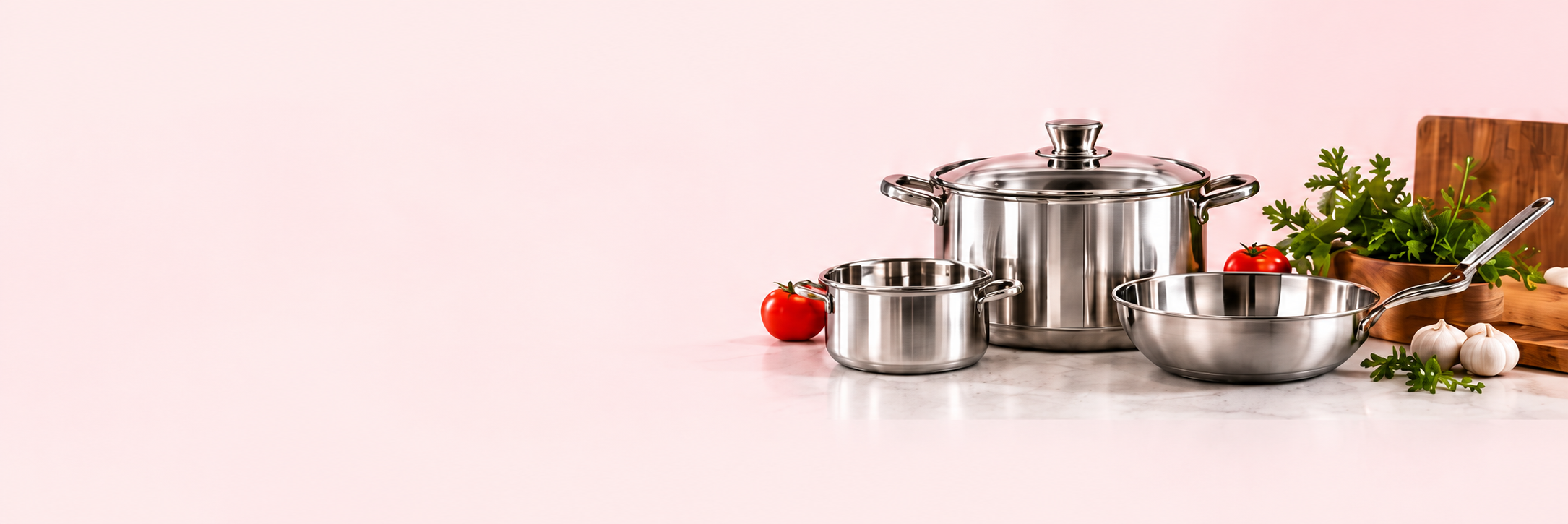 Stainless steel cookware collection for bulk orders