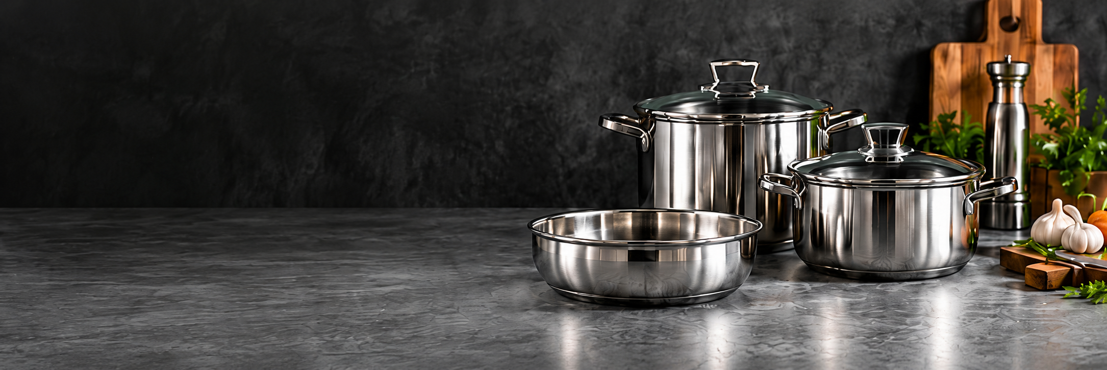 Stainless steel cookware collection