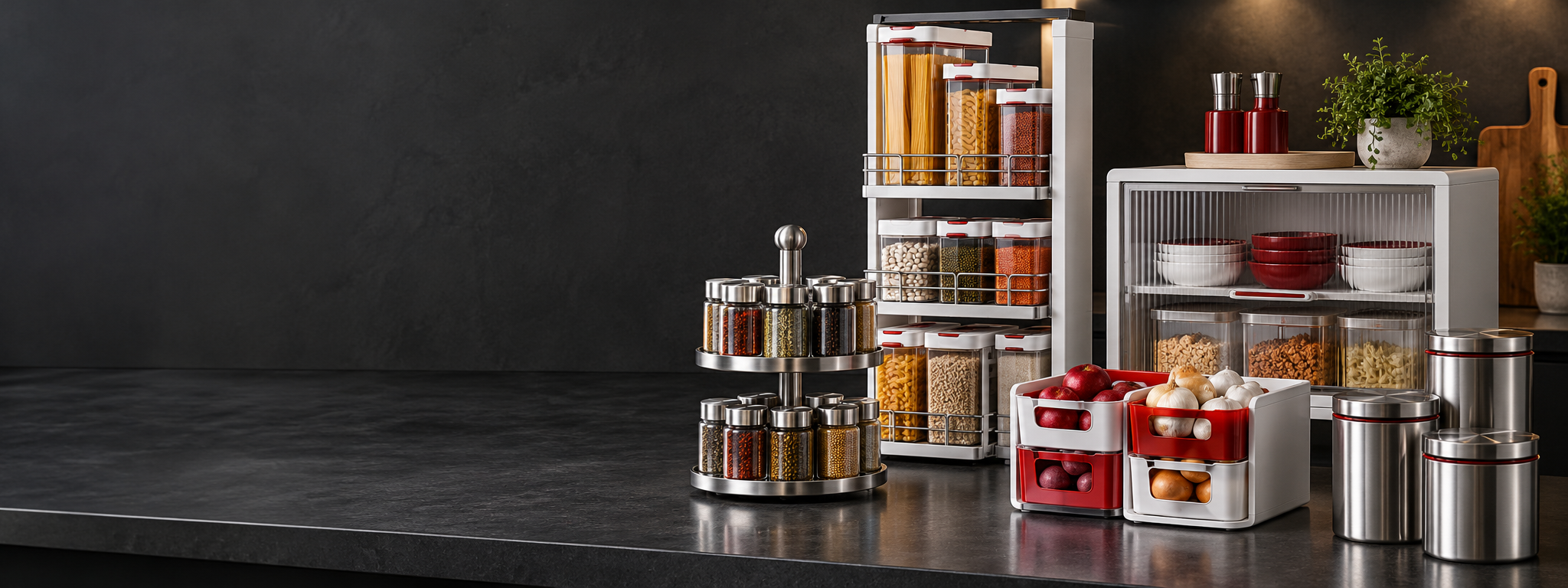 Kitchen storage organization collection