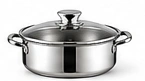 Stainless Steel Casserole with Glass Lid