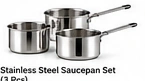 Stainless Steel Saucepan Set (3 Pcs)