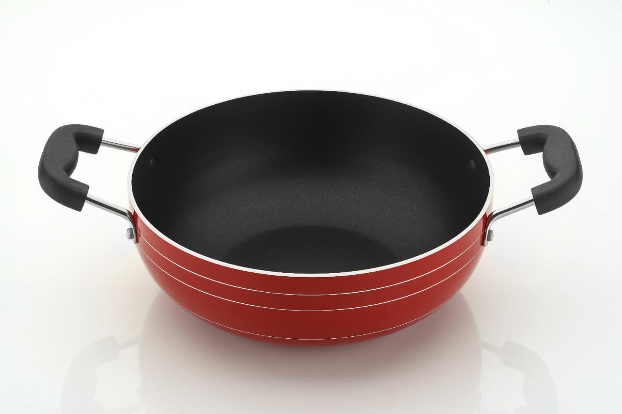 STYLE MEETS PERFORMANCE – Premium Red Non-Stick Kadai